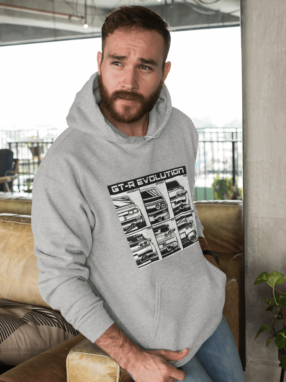Japanese cars printed on  athletic heather car hoodie, JDM sweatshirt, car guy gift, car lover, car fan, car enthusiast, petrolhead, JDM lover, boyfriend gift idea