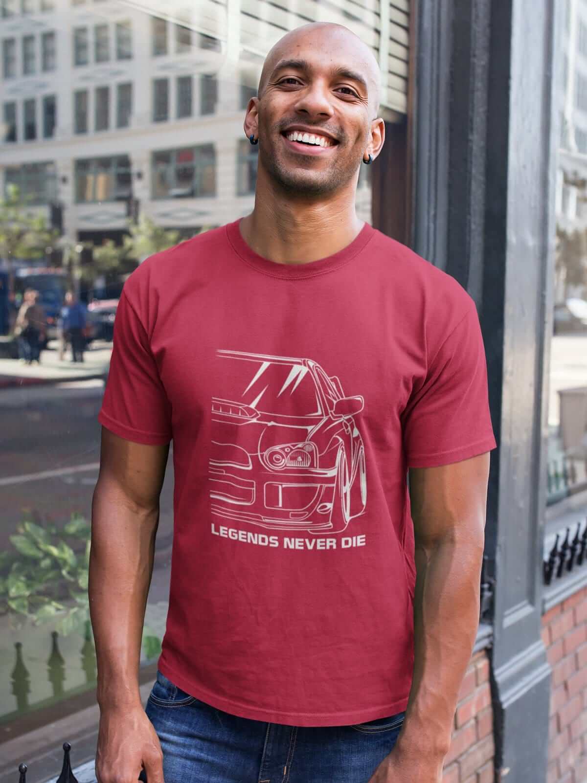 Japanese sports car printed on navy  car t-shirt designed for car lovers, car guys, car enthusiasts, JDM lovers, and petrolheads