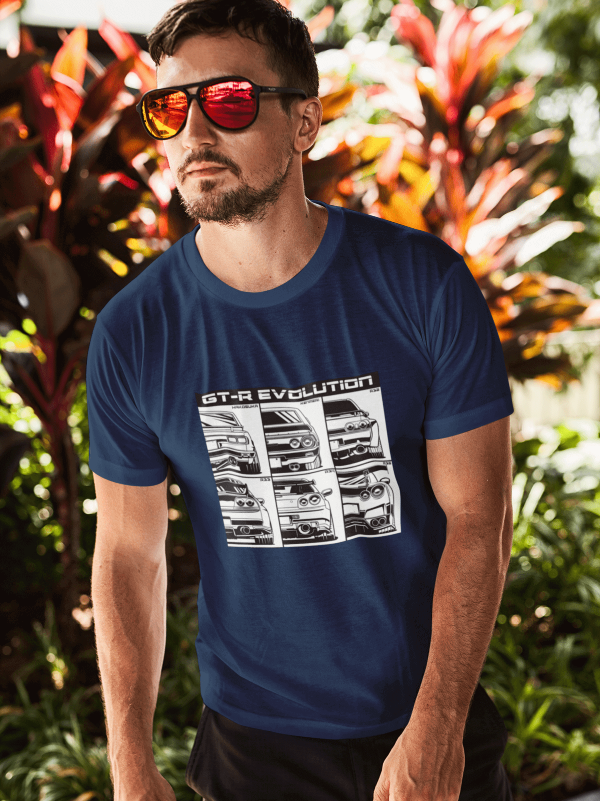 Japanese car printed on navy car t-shirt, JDM tee, car guy gift, car lover, car fan, car enthusiast, petrolhead, JDM lover, boyfriend gift idea