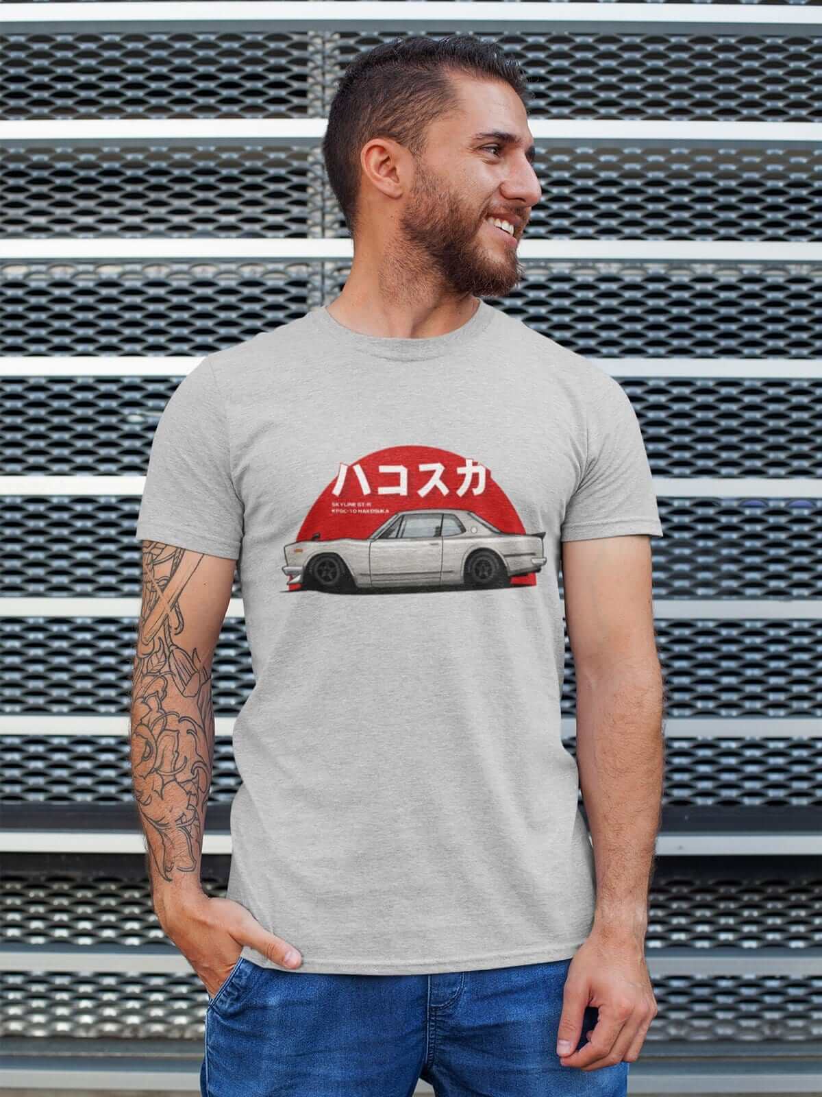 Japanese car printed on athletic heather car t-shirt, JDM tee, car guy gift, car lover, car fan, car enthusiast, petrolhead, JDM lover, boyfriend gift idea