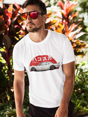 Japanese car printed on white car t-shirt, JDM tee, car guy gift, car lover, car fan, car enthusiast, petrolhead, JDM lover, boyfriend gift idea