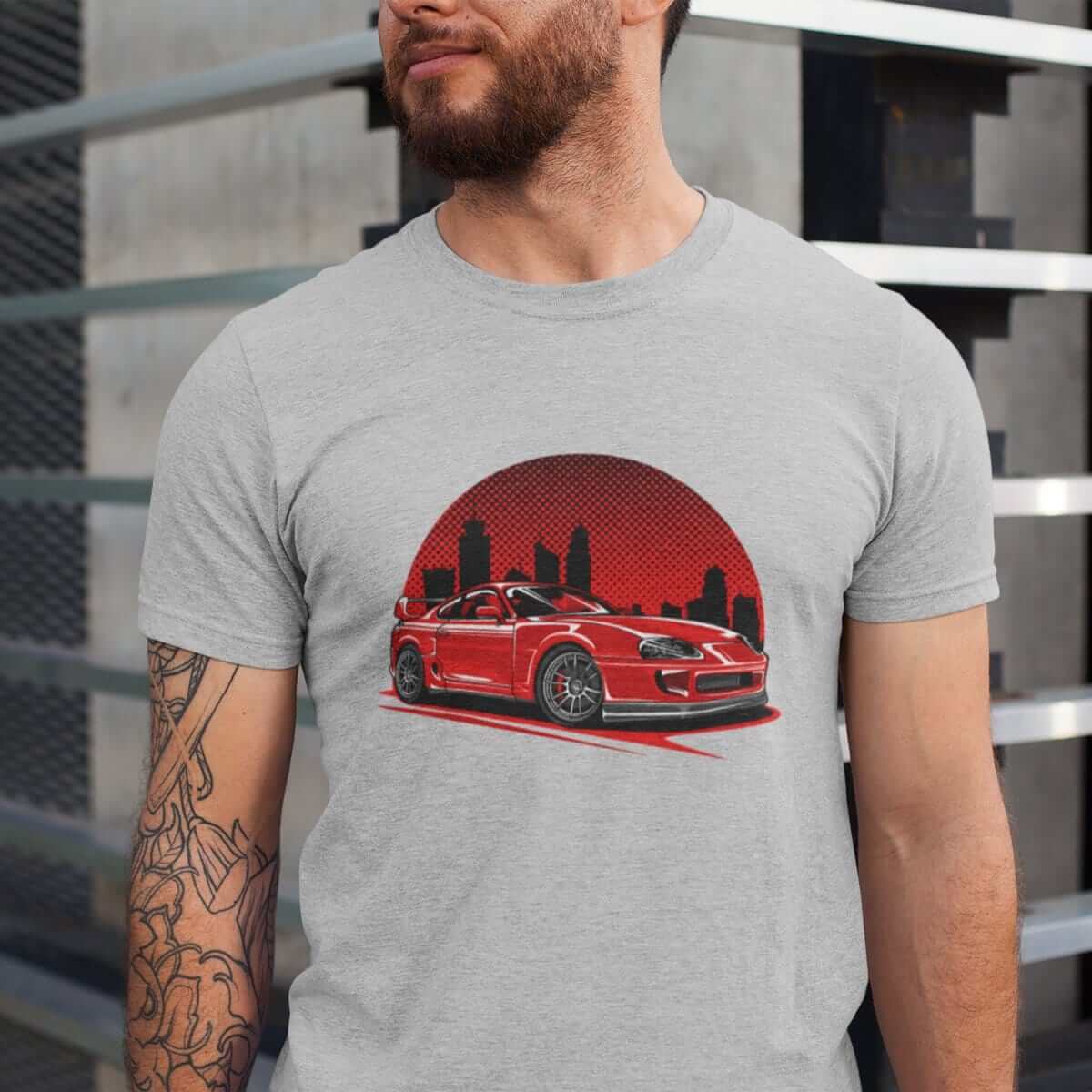Japanese car printed on athletic heather car t-shirt, JDM tee, car guy gift, car lover, car fan, car enthusiast, petrolhead, JDM lover, boyfriend gift idea