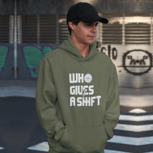 Military green who gives a shift car hoodie, car guys gift, car clothing