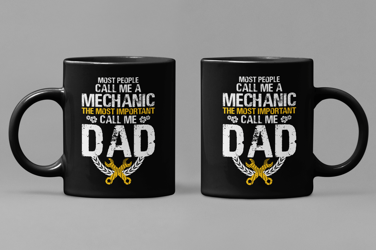 mechanic dad black mug, father's day mechanic mug