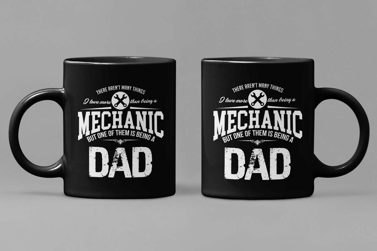 mechanic dad black mug, father's day mechanic mug