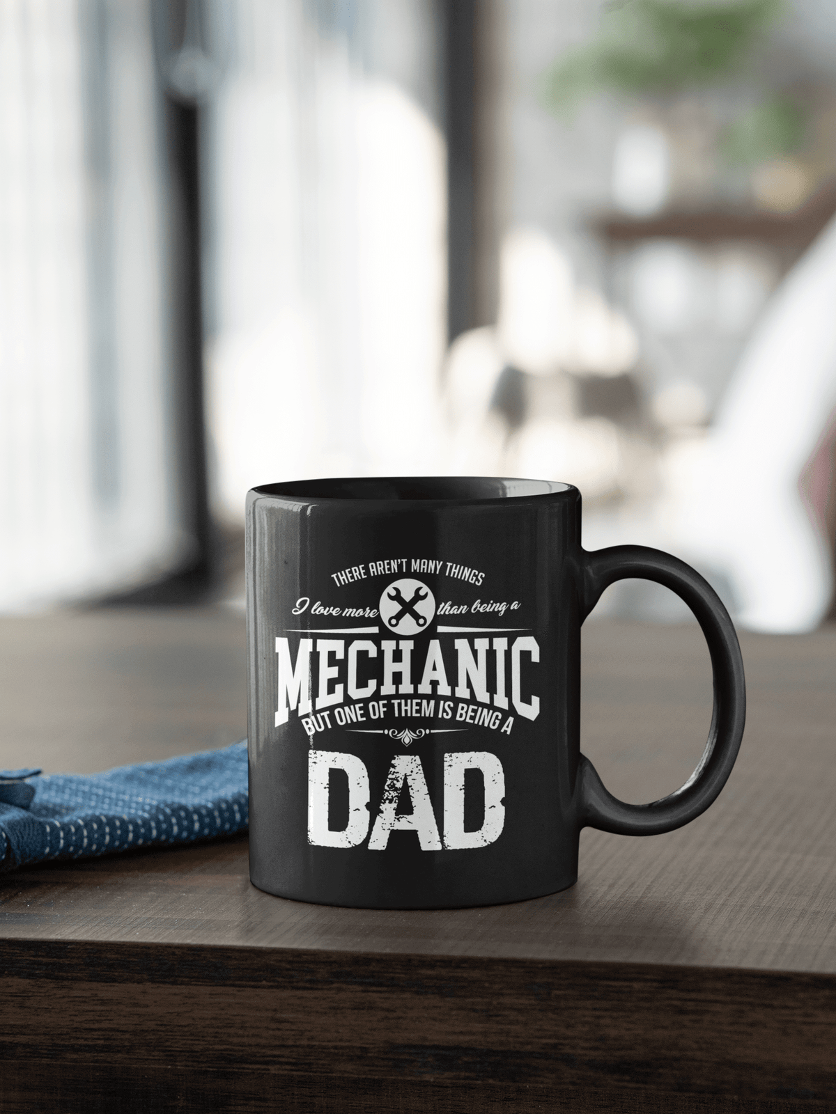 mechanic dad black mug, father's day mechanic mug