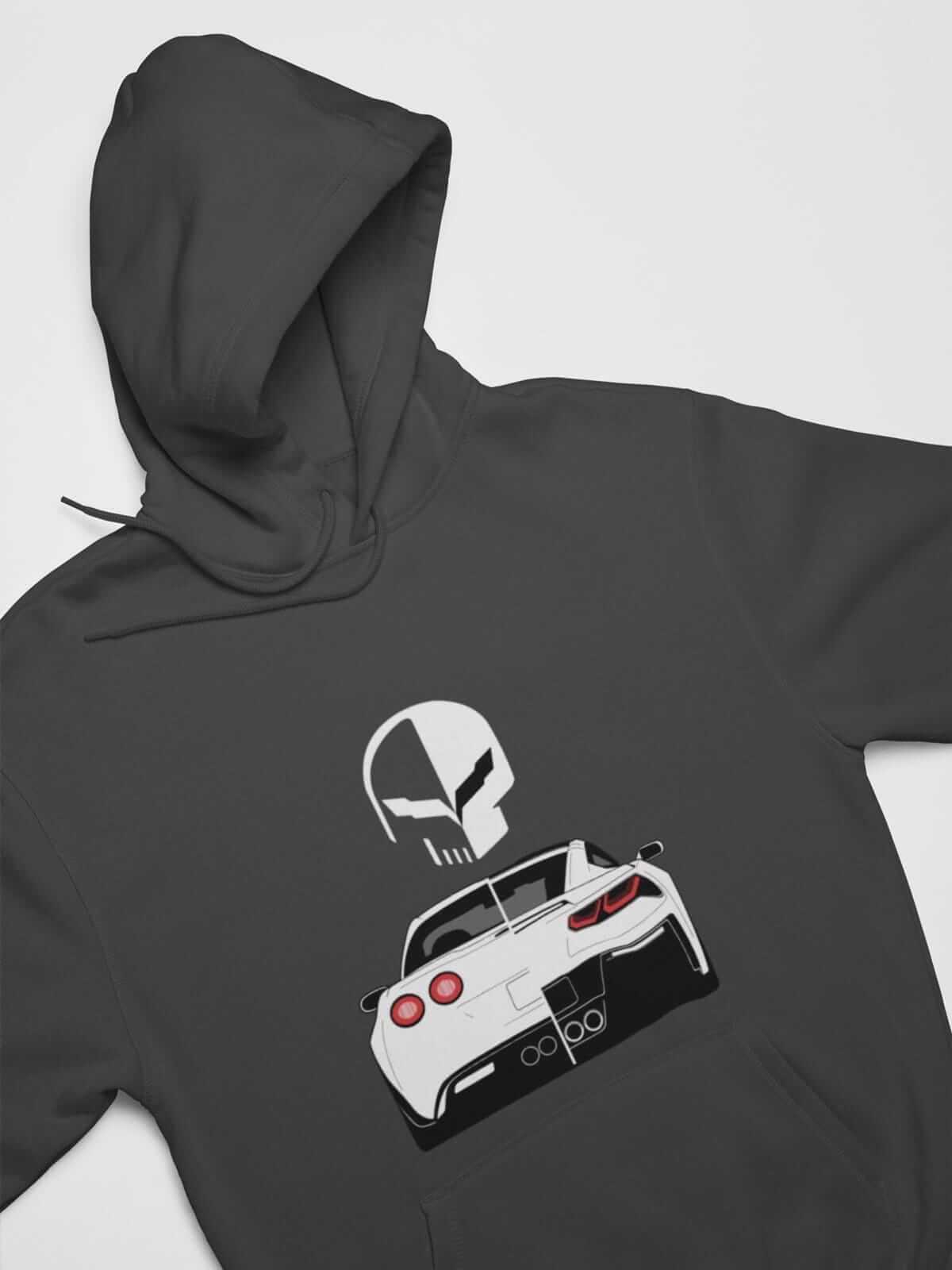 Muscle car printed on dark grey car hoodie, American muscle car sweatshirt, car guy gift, car lover, car fan, car enthusiast, petrolhead, hot rod lover, boyfriend gift idea