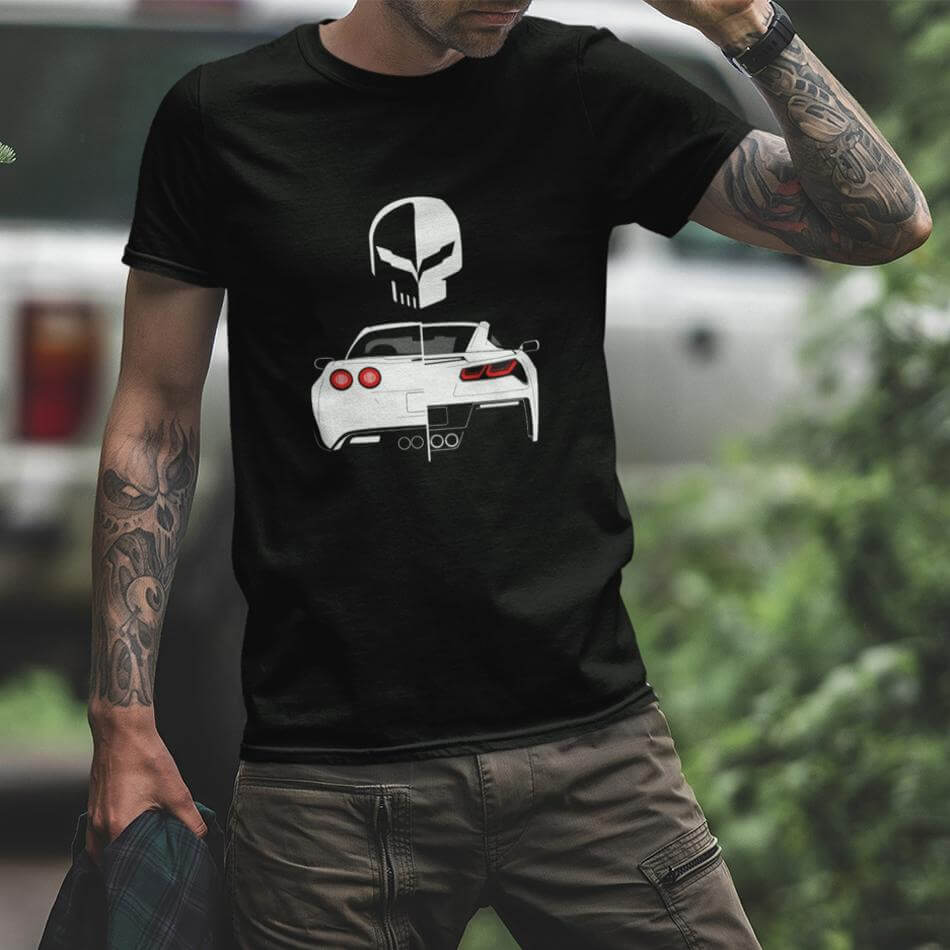 Muscle car printed on black car t-shirt, american muscle car tee, car guy gift, car lover, car fan, car enthusiast, petrolhead, hot rod lover, boyfriend gift idea
