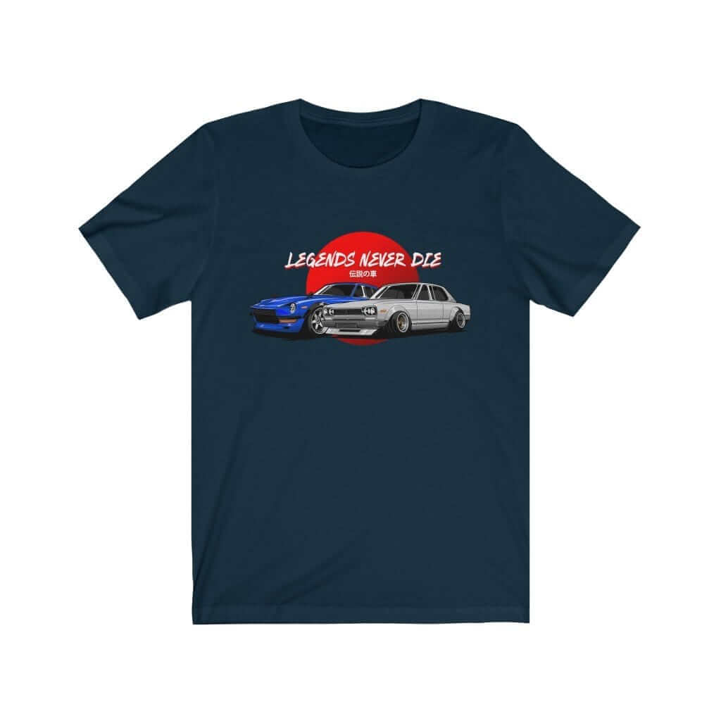 Japanese cars printed on navy car t-shirt, JDM tee, car guy gift, car lover, car fan, car enthusiast, petrolhead, JDM lover, boyfriend gift idea