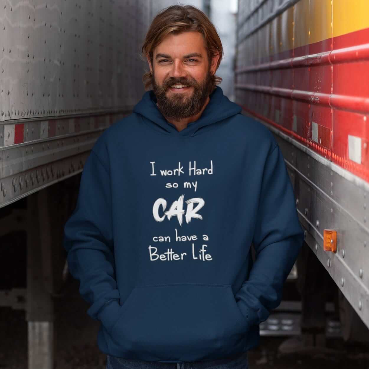 Car Guys navy hoodie with funny text printed on it, JDM sweatshirt, car guy gift, car lover, car fan, car enthusiast, petrolhead, JDM lover, boyfriend gift idea