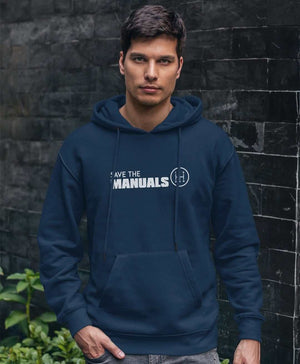 navy blue save the manuals car hoodie car-apparel car guy gift