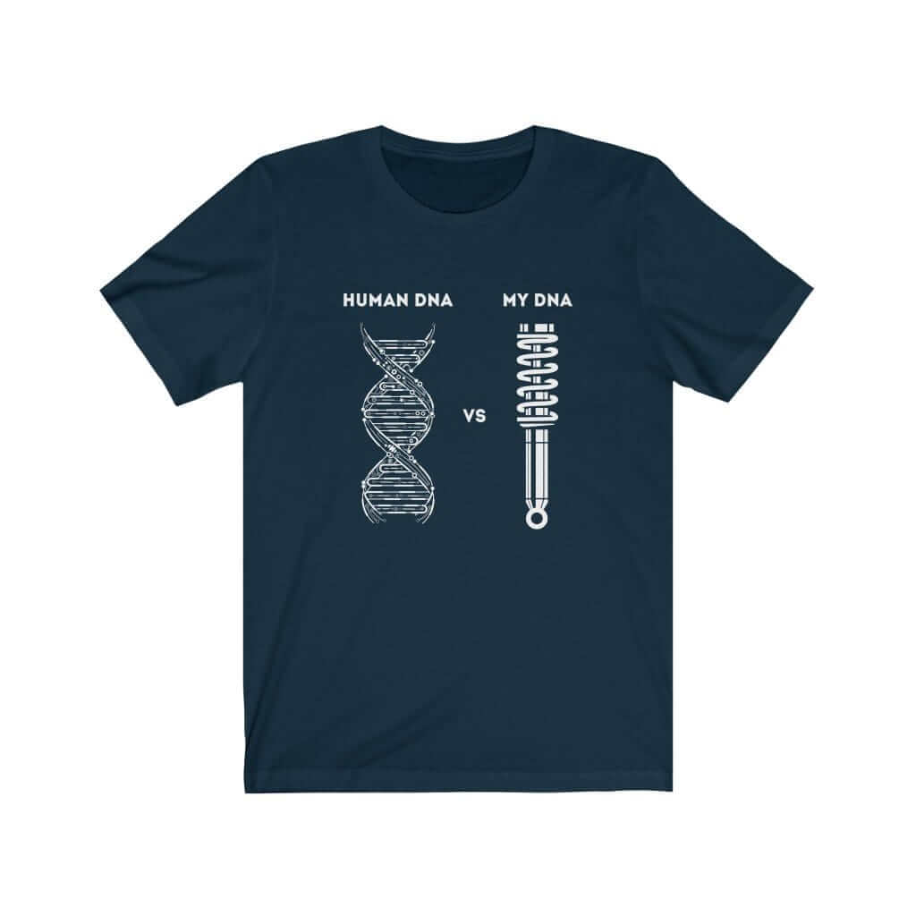 navy funny car guys dna car tshirt, car guys, car fans, car lovers, car enthusiasts, automotive tshirt, awesome men's gift idea