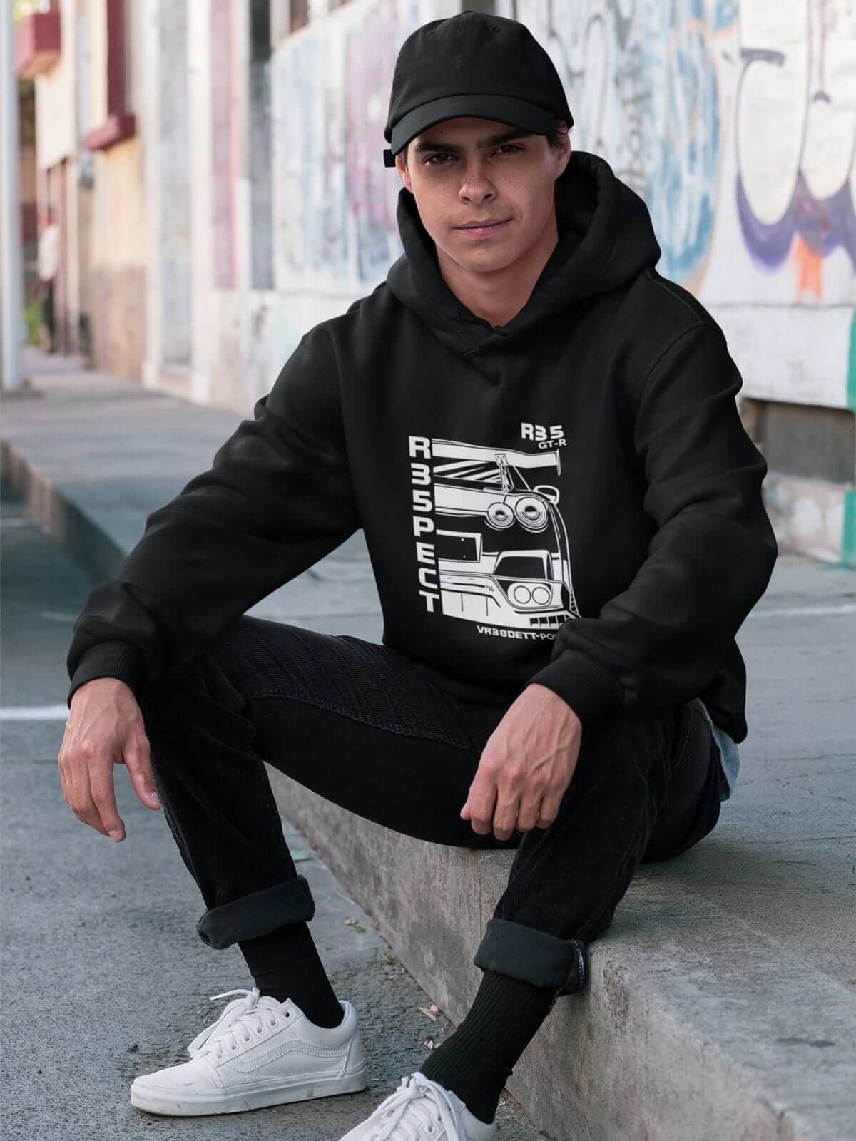 Japanese car printed on black car hoodie, JDM hooded sweatshirt, car guy gift, car lover present, car fan, car enthusiast