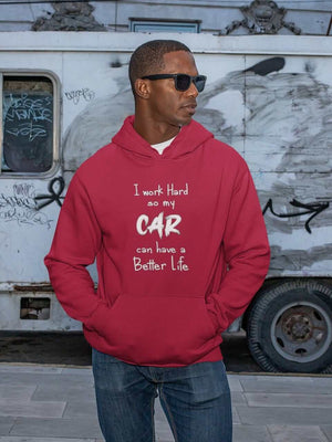 Car Guys red hoodie with funny text printed on it, JDM sweatshirt, car guy gift, car lover, car fan, car enthusiast, petrolhead, JDM lover, boyfriend gift idea