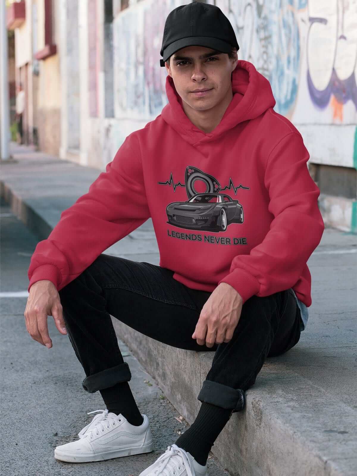 Japanese engine printed on red car hoodie, JDM sweatshirt, car guy gift, car lover, car fan, car enthusiast, petrolhead, JDM lover, boyfriend gift idea