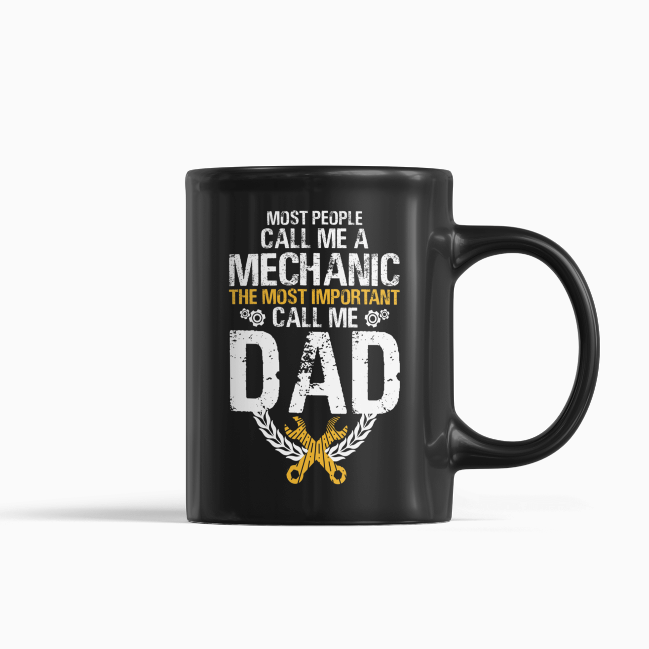 mechanic dad black mug, father's day mechanic mug