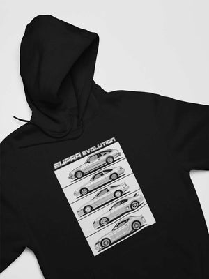 supra evolution hoodie in black, jdm hoodie