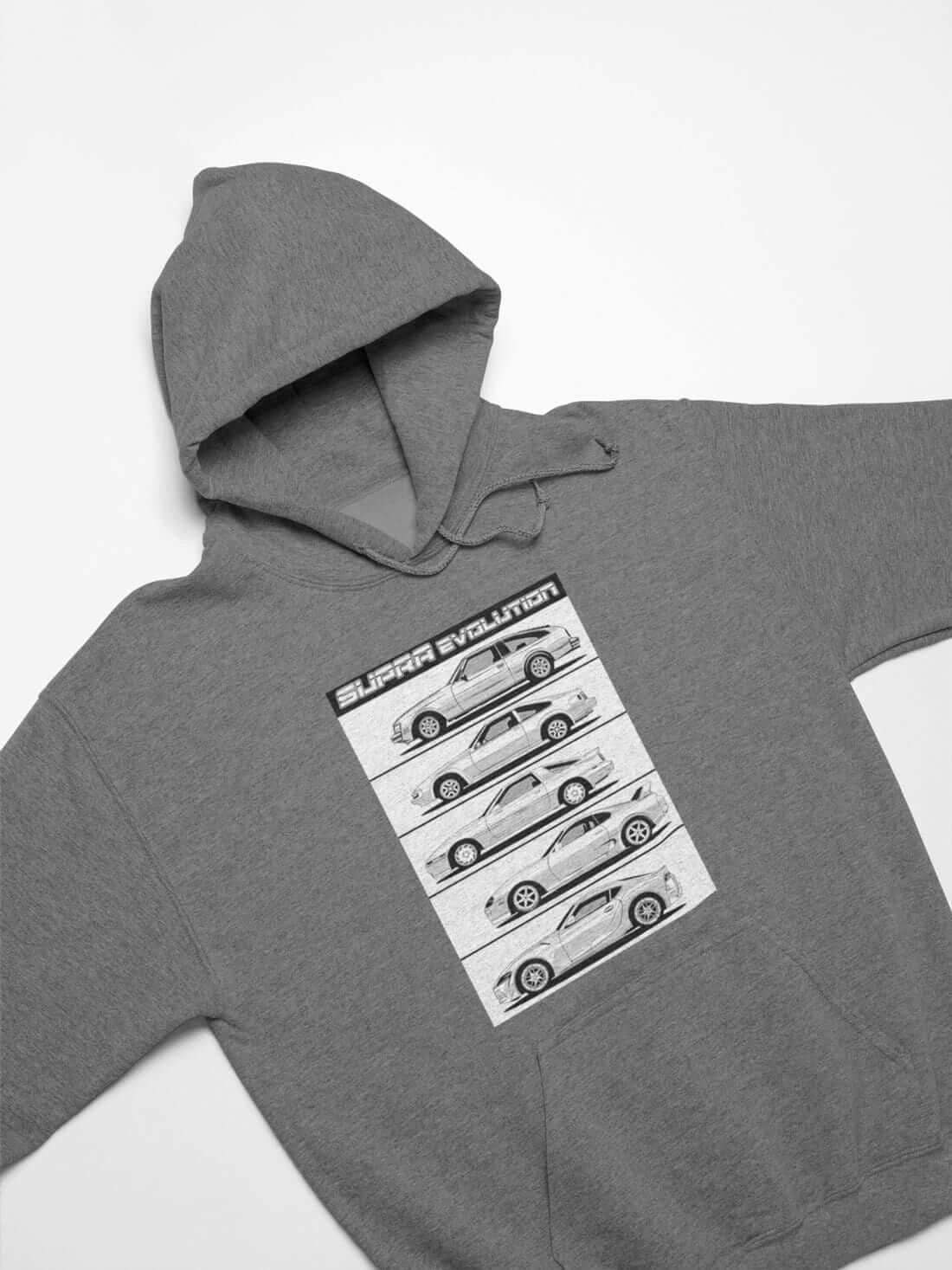 supra evolution hoodie in dark grey heather, jdm hoodie