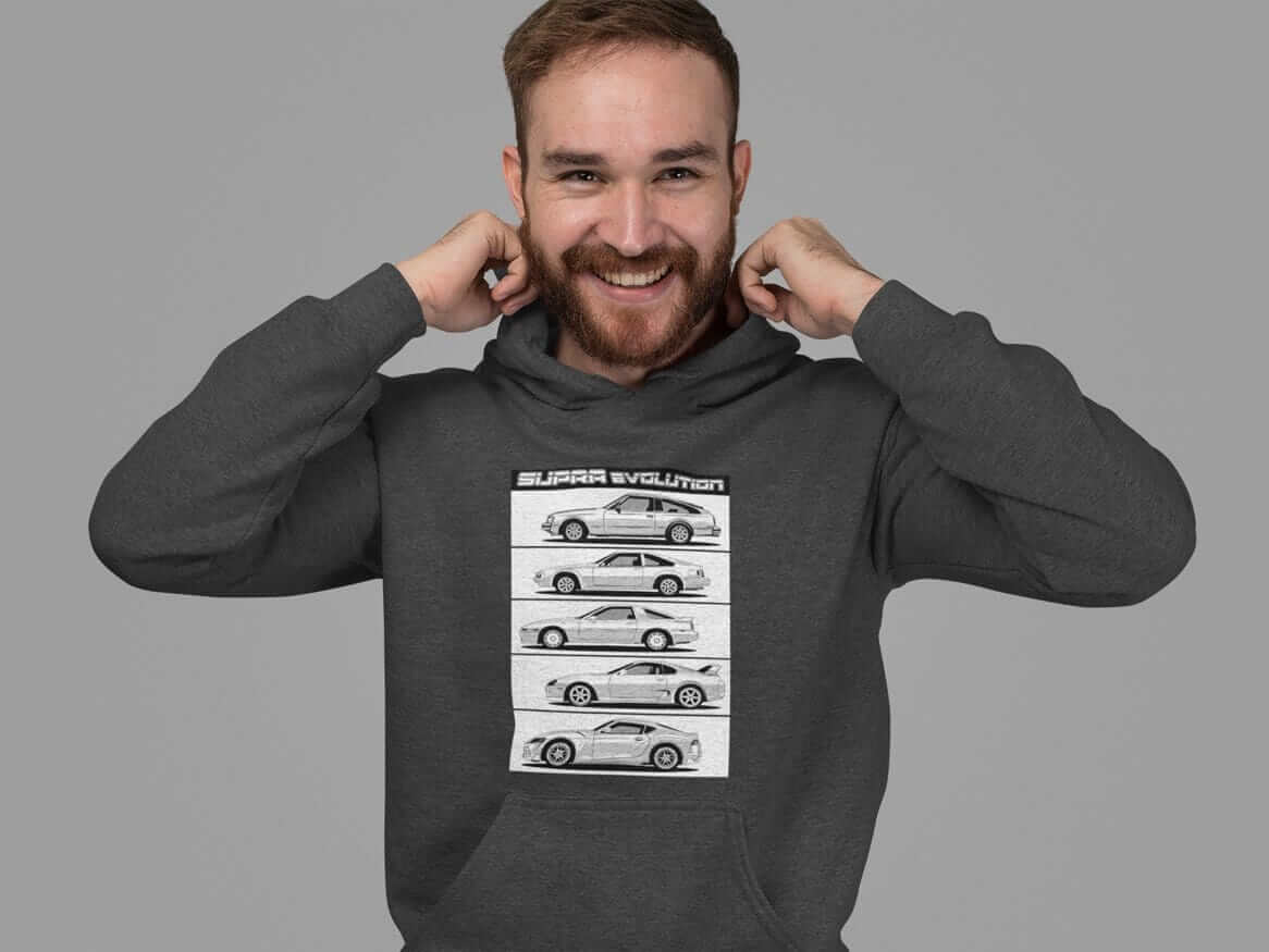 supra evolution hoodie in dark grey heather, jdm hoodie