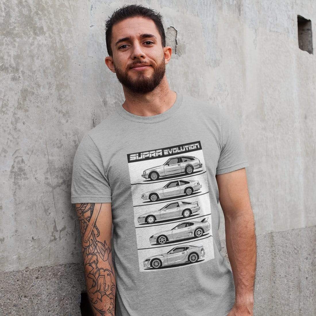Supra Japanese cars printed on Athletic Grey Heather car t-shirt, JDM tee, car guy gift, car lover, car fan, car enthusiast, petrolhead, JDM lover, boyfriend gift idea