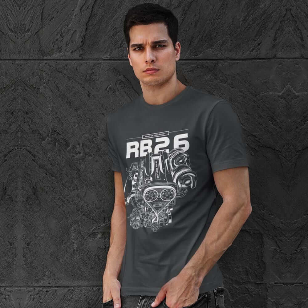 Japanese car printed on dark grey car t-shirt, jdm tee, car guy gift, car lover present, car-fan, car enthusiast