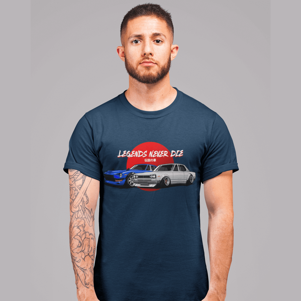 Japanese cars printed on navy car t-shirt, JDM tee, car guy gift, car lover, car fan, car enthusiast, petrolhead, JDM lover, boyfriend gift idea